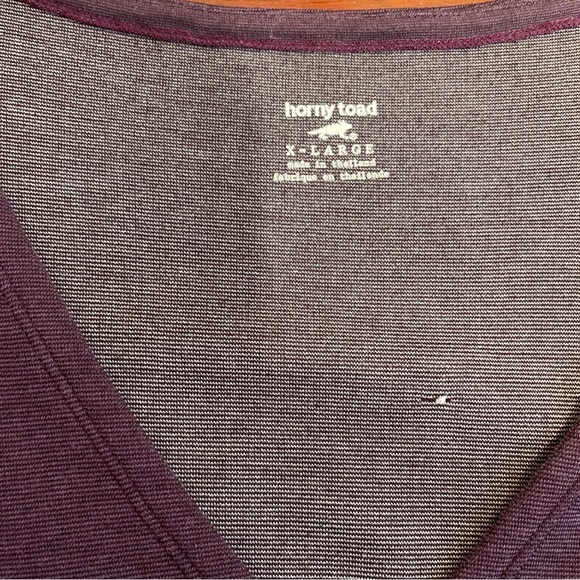 Horny Toad Finlay Faux Wrap Long Sleeve Dress in Burgundy Size X Large - Picture 4 of 9